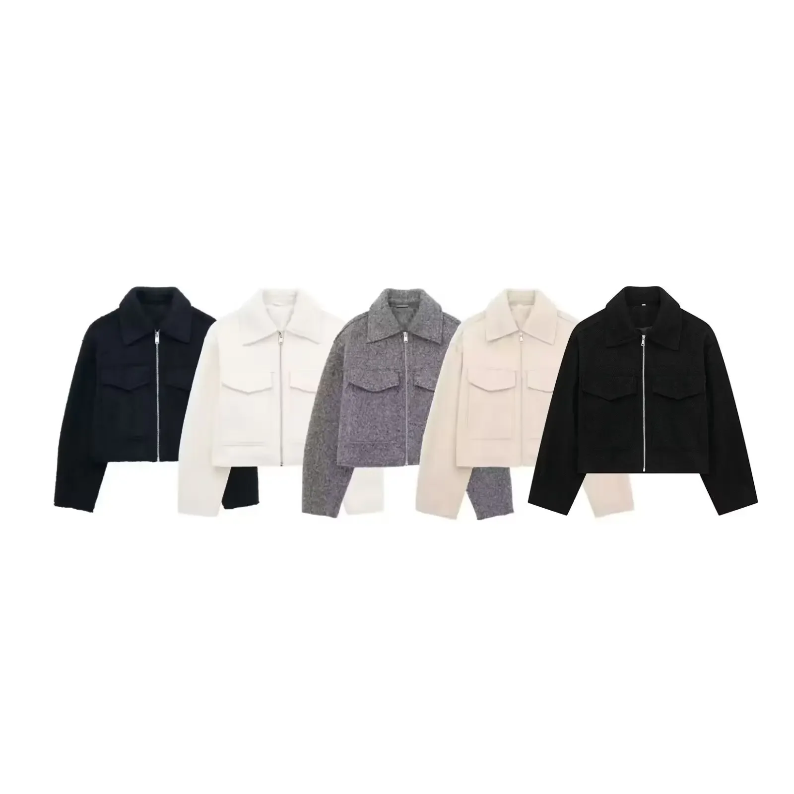 European and American women's foreign trade wholesale French fashion temperament bead leather short jacket coat women