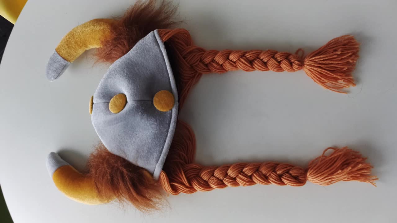 Velvet Devil Bull Horn Viking Hat With Braids For Football Fans Buy