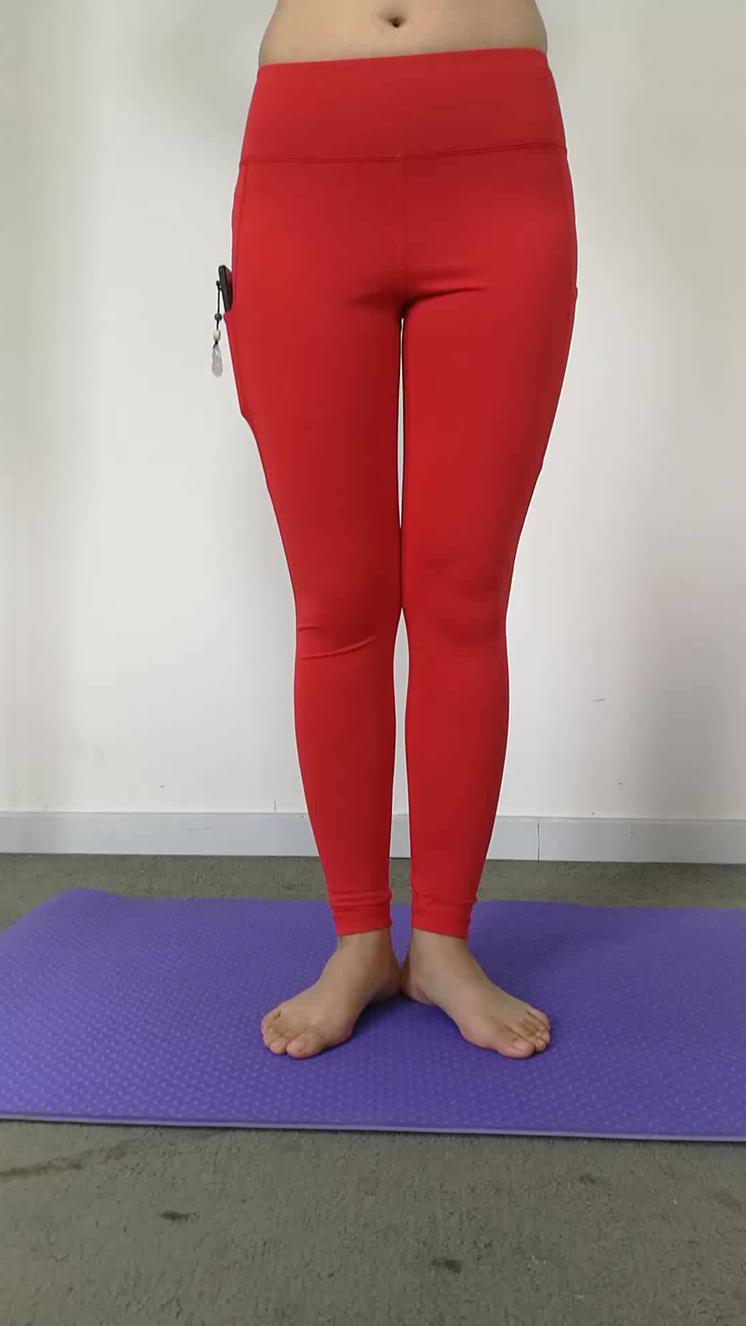 Customize Logo Print Nylon Spandex Leggings Fitness Women Capri High