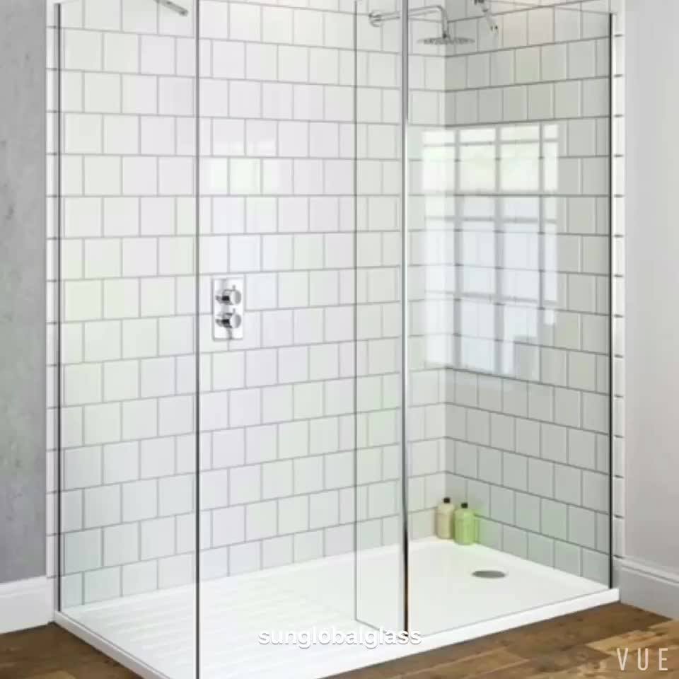 10mm 12mm shower door tempered glass price per square meter with holes