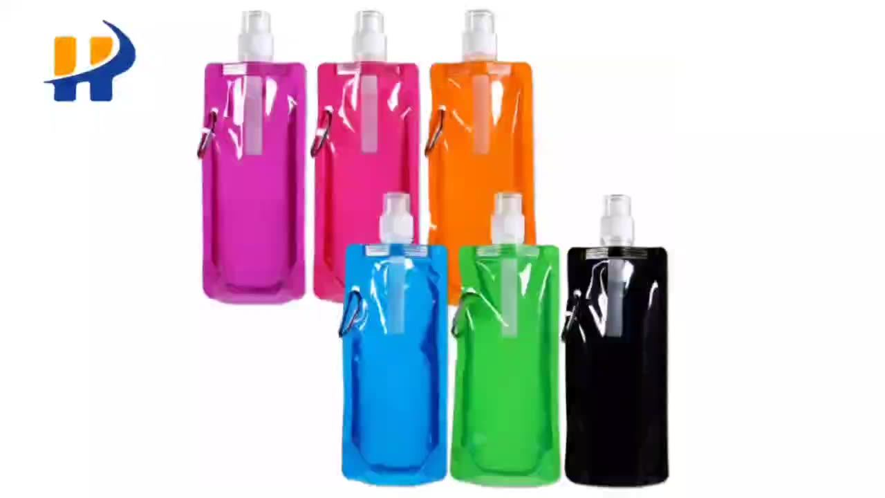 Custom Logo Printed Pba Free 16 Oz 480ml Foldable Water Bag With
