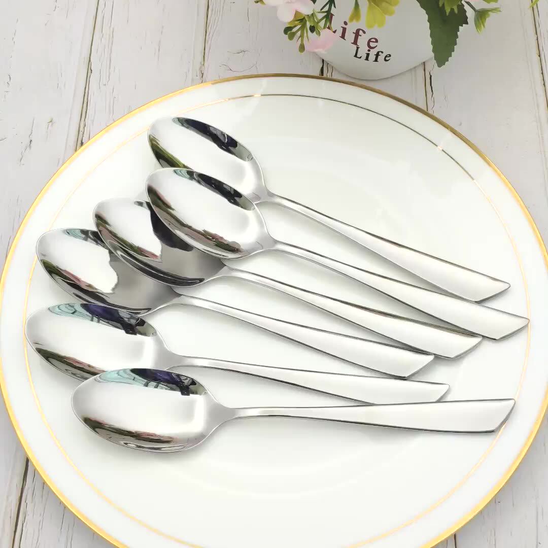 6 pezzi cucchiaini da caffè in acciaio inossidabile set di cucchiai da tavola cucchiaino da Dessert cucchiaio da mescolare cucchiaio da pranzo cucchiaio da cucina cucchiaino da Bar  15