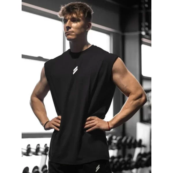 Summer Fitness Sports Mesh Vest Leisure Running Training Loose European and American plus size Breathable Quick-drying Round Neck Sweatshirt