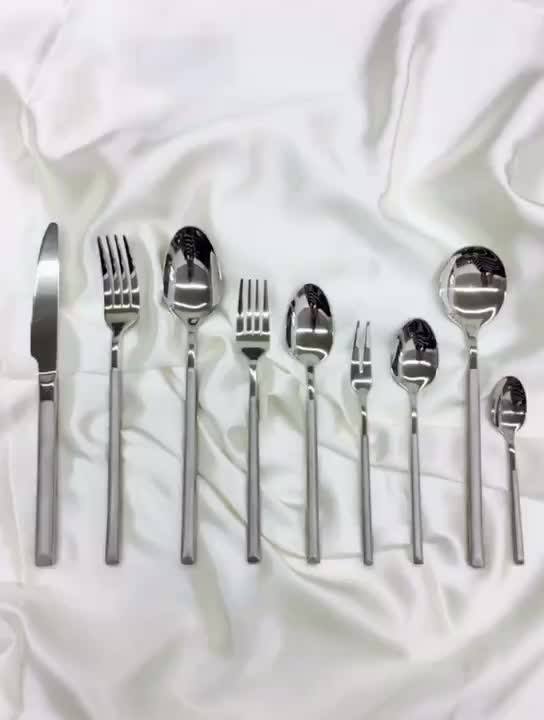 2019 Luxury Cutlery Set Stainless Steel Black Handle Flatware Buy