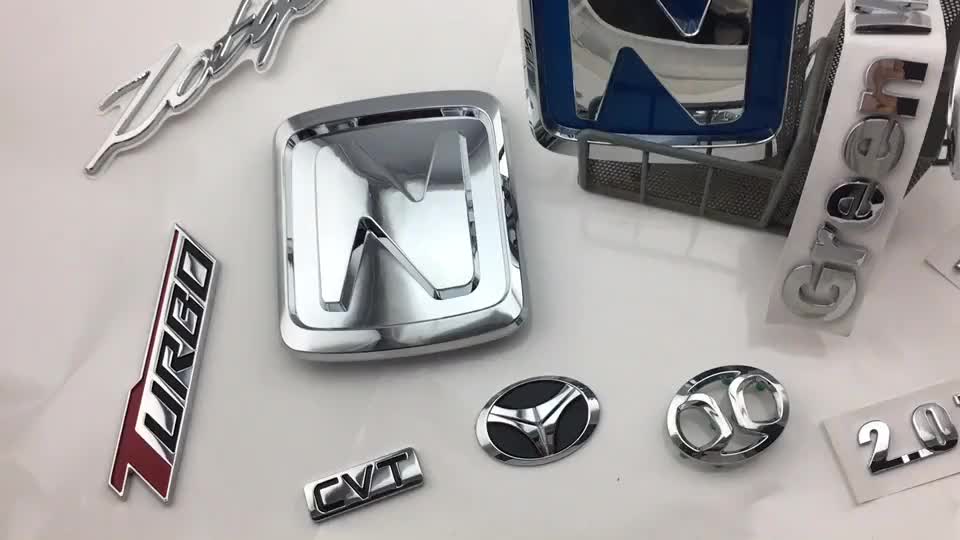 Custom Plastic Chrome 3d Car Emblems Car Logo Adhesive Chrome Emblem