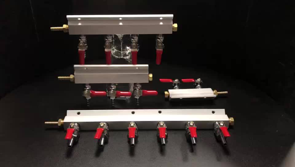 4 Way Co2 Gas Distribution Manifold With Safety Check Valves 7mm Hose