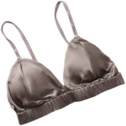 bra ຜ້າໄຫມບາງໆສອງດ້ານ mulberry silk bra glossy seamless underwear ແມ່ຍິງຝຣັ່ງສາມຫຼ່ຽມຈອກສາມຫຼ່ຽມ cup bra