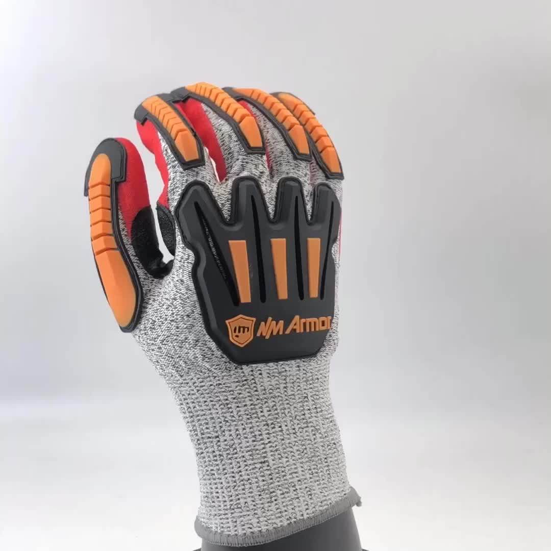 Nmshield Red Nitrile Sandy Finished Mechanic Rubber Gloves Mechanical