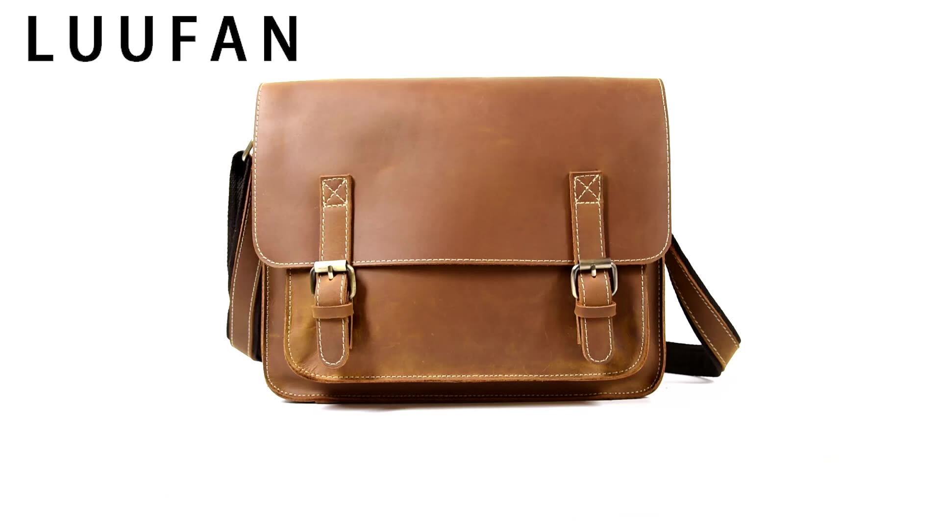 Мужская кожаная сумка через плечо Crazy horse