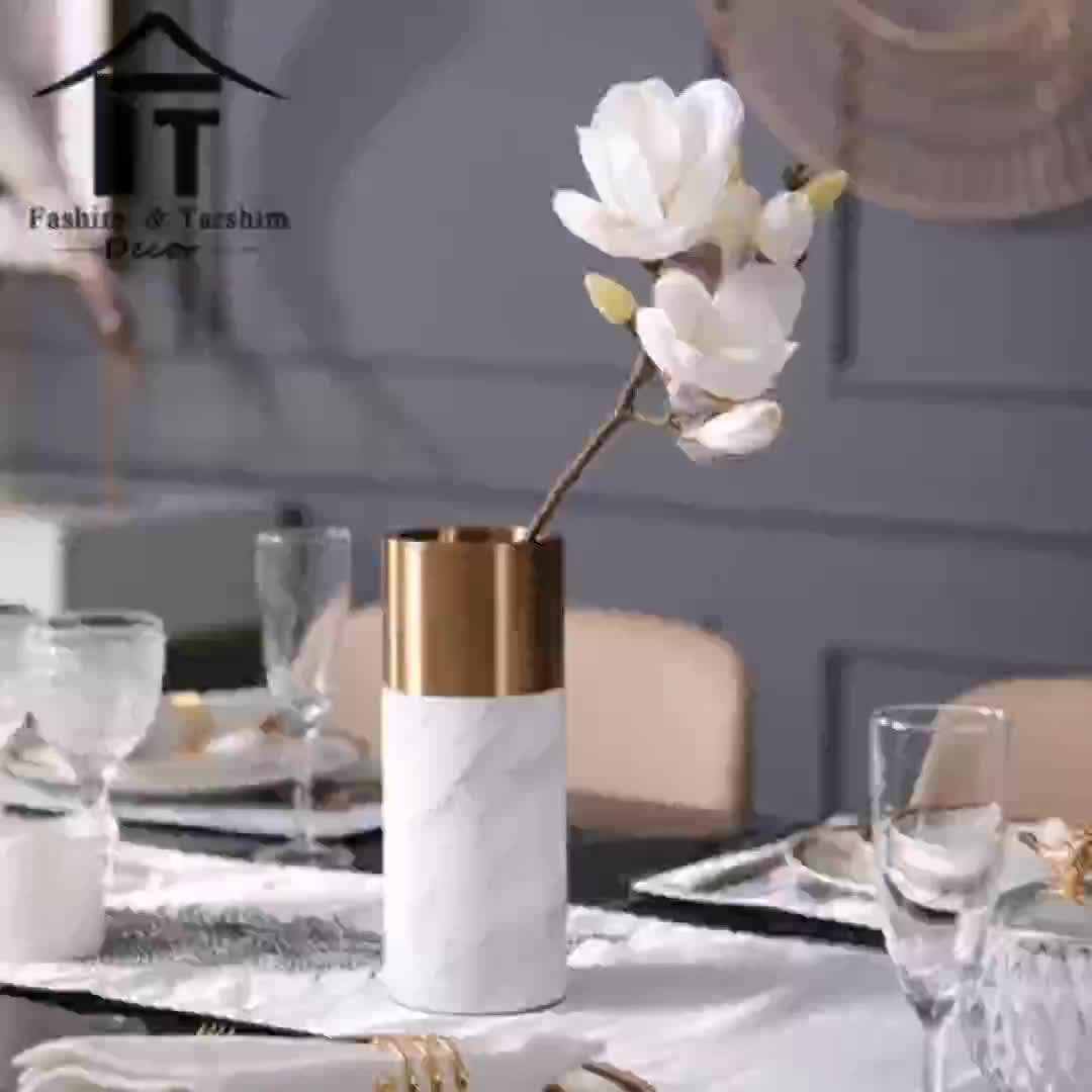 Home Flower Vase Aluminum Natural Marble Home Decor Buy Table Flower