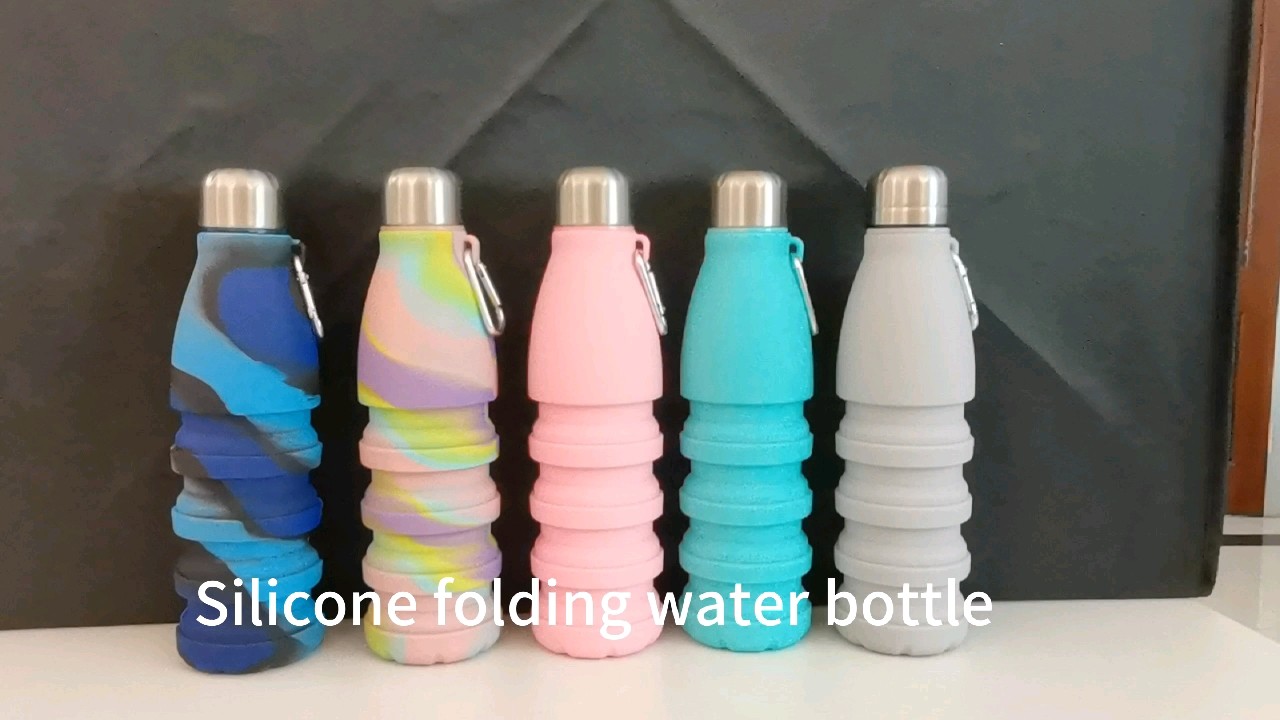 550ml Colorful Silicone Squeeze Bottle Soft Flask Folding Collapsible