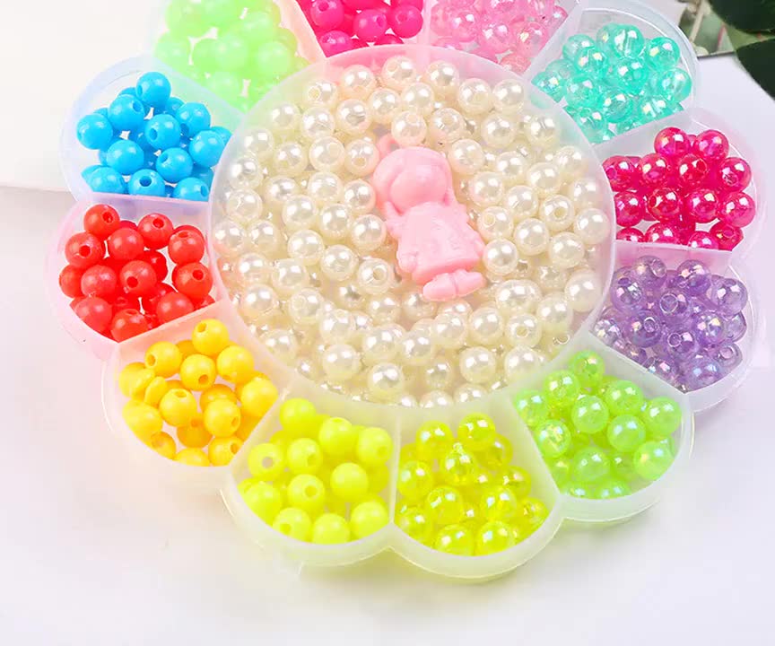 Acrylic Beads Kits Set Multicolour Acrylic Large Hole Beads For