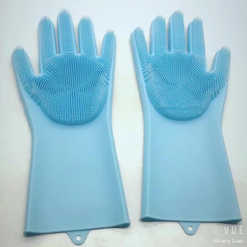 Magic Silicone Gloves Dishwashing Ecofriendly Scrubber Cleaning
