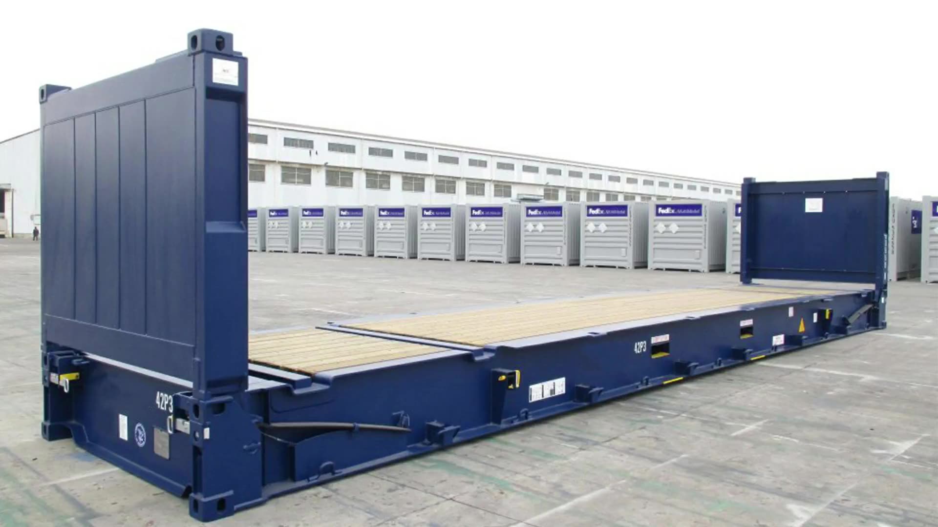 Collapsible End Heavy Duty 40' Flatrack Ocean Shipping 40ft 40 Flat
