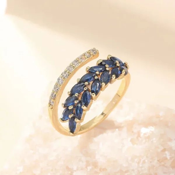 Wheat Ear Inlaid Zirconium Flash Diamond Ring Women's Opening Adjustable Niche Design Cool Style Creative Index Finger Ring Wholesale