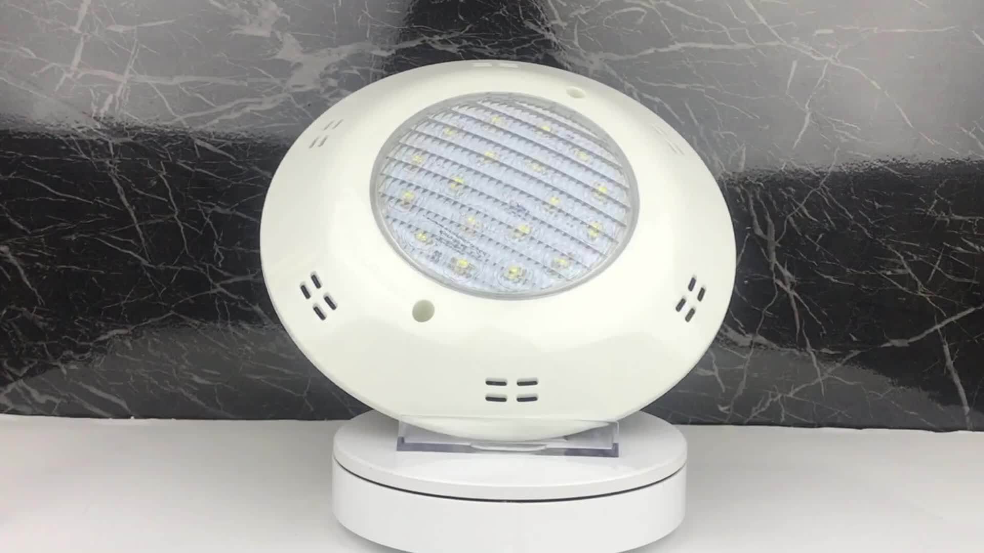 Ip68 Waterproof 25w Ac/dc12v Warm White 3000k Led Plastic Shell Fiberglass Underwater Swimming