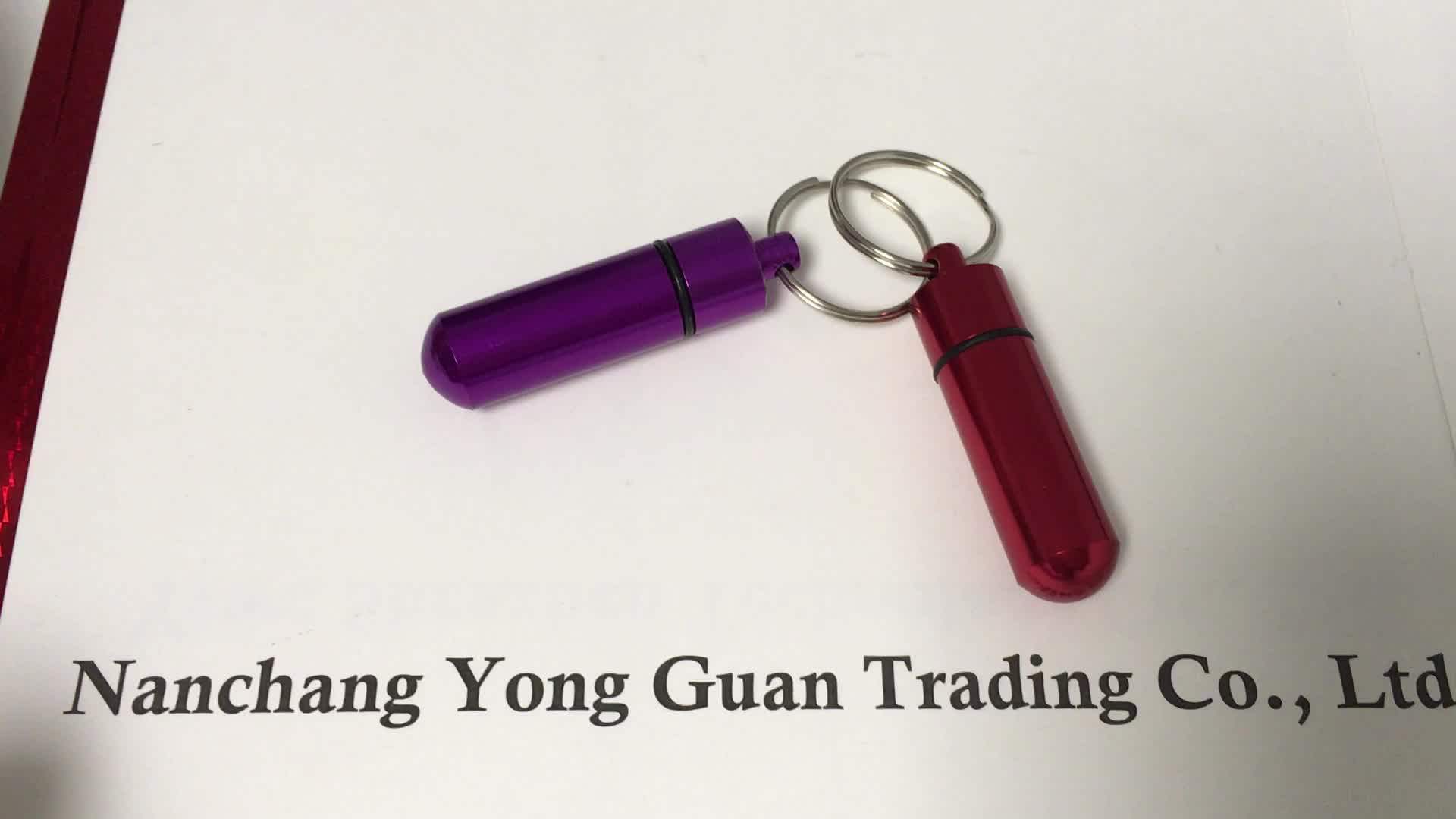 Pill Case Keychain Medicine Storage Metal Aluminum Pill Tablet Box