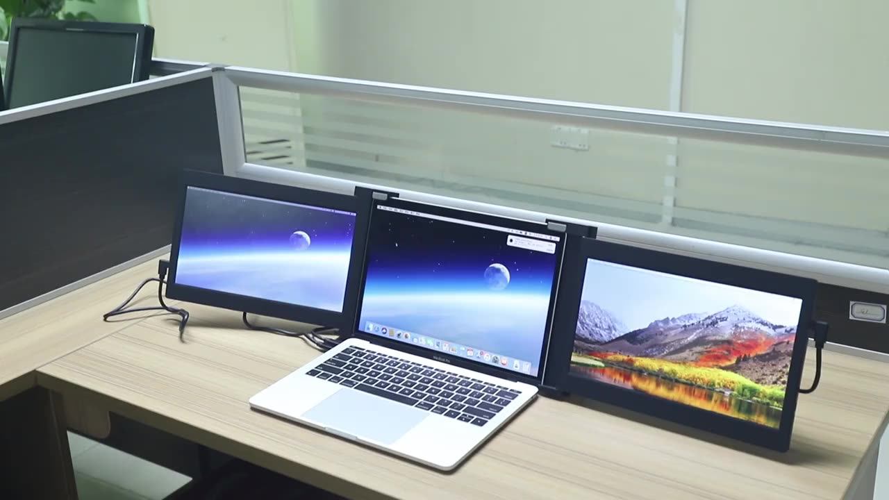 Portable Laptop Dual Screen Or Triple Laptop Monitors With Typec Port