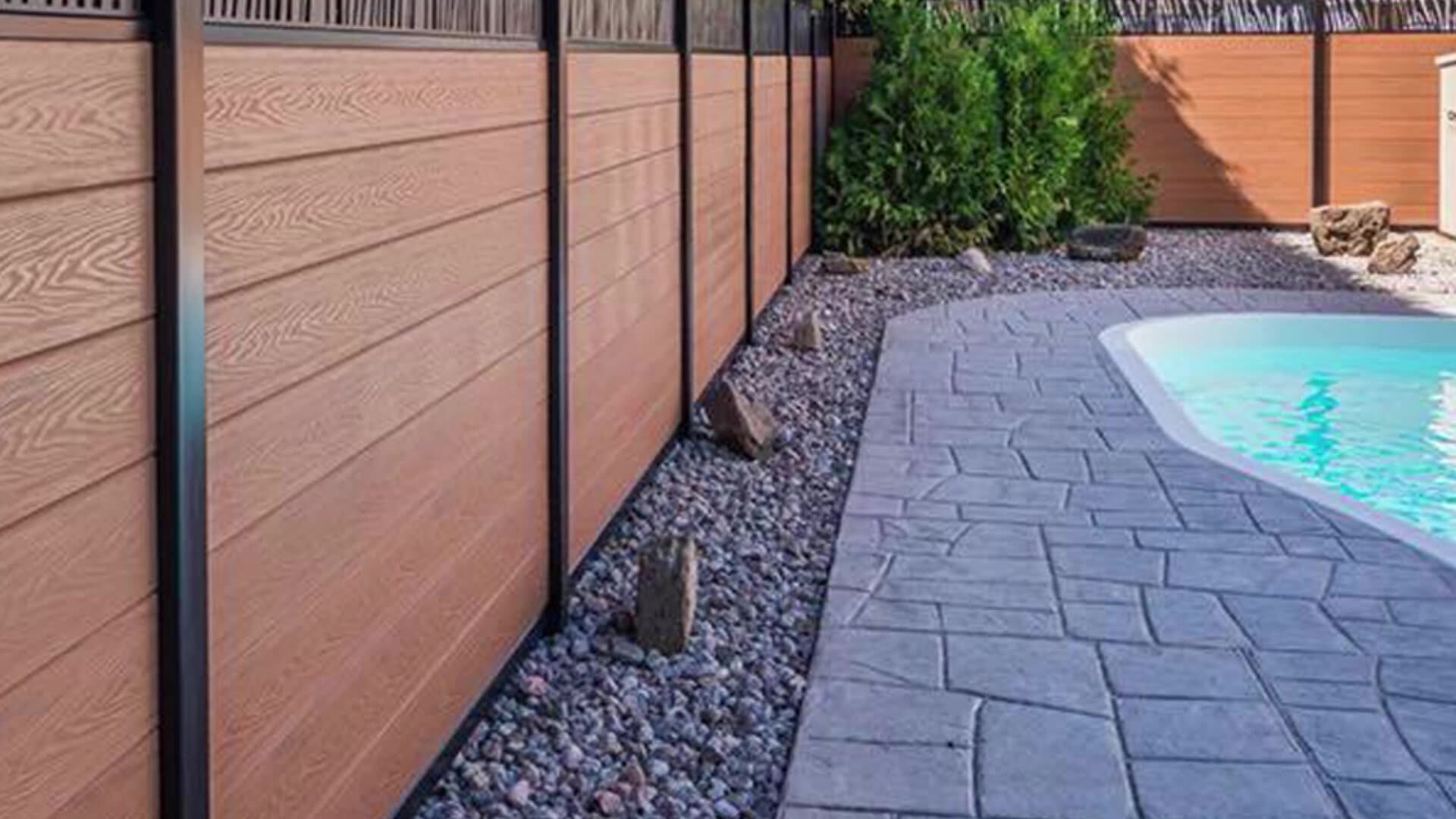 6' Feet Wpc Composite Plastic Wood Outdoor Garden Fence Panel Wind Fade