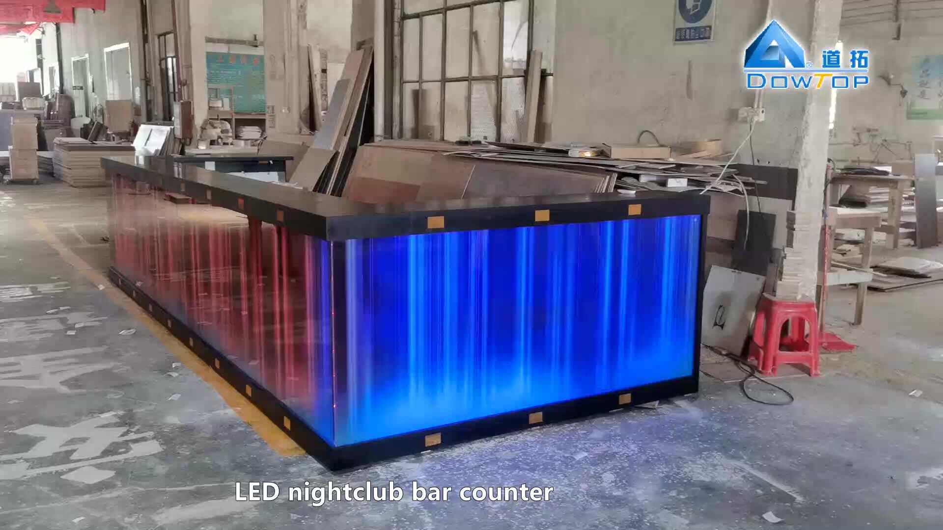 Night Club Bar Counter Commercial Furniture Led Light Bar Table Modern