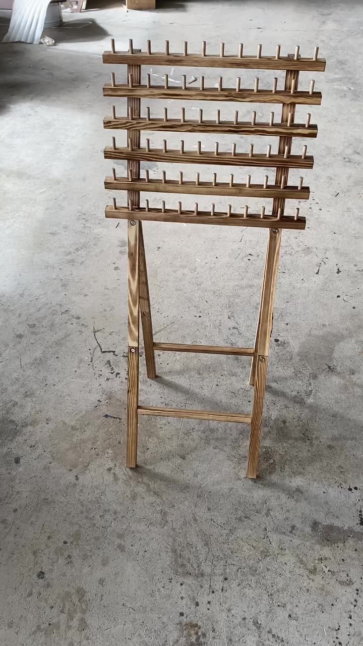 72spool Thread Foldable Wooden Braided Hair Bundle Easel Display Stand
