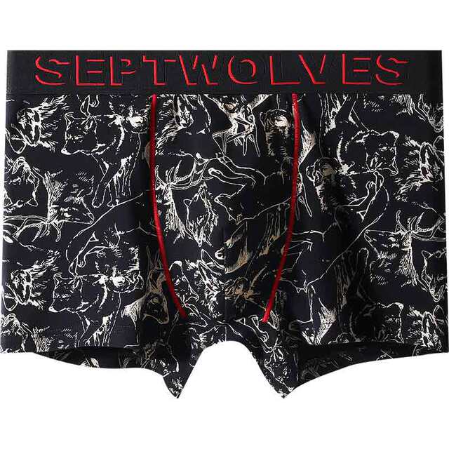 Septwolves ເນື້ອຜ້າຝ້າຍບໍລິສຸດຂອງຜູ້ຊາຍຕ້ານເຊື້ອແບັກທີເຣັຍໂດຍຫຍໍ້ boxer trendy