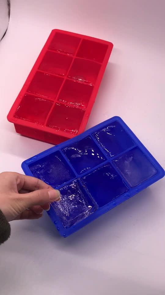 Ice Cube Tray 8 Extra Large Square Personalized Silicon Ice Cube Tray