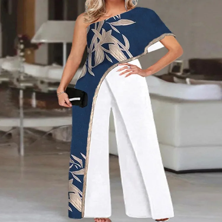 2025 Amazon Independent Station European and American Women's Pants Printed Slim Fashion Contrast Women's Pants Pants Pants