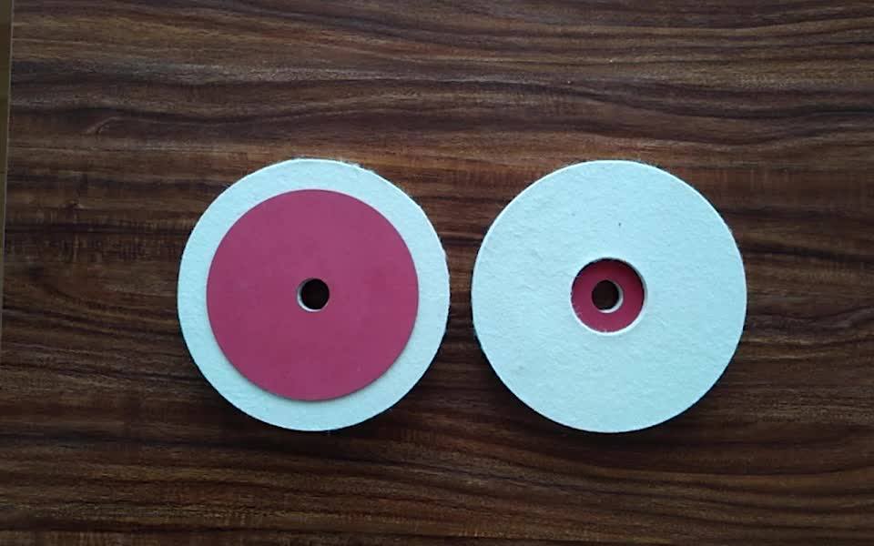 7inch Wool Felt Polishing Wheel With Red Paper For Stone Polishing