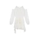 French Rich Family Dirin apricot Chiffon dress Autumn and Winter Chiffon Skirt Ruffled Waist Dating Princess Skirt