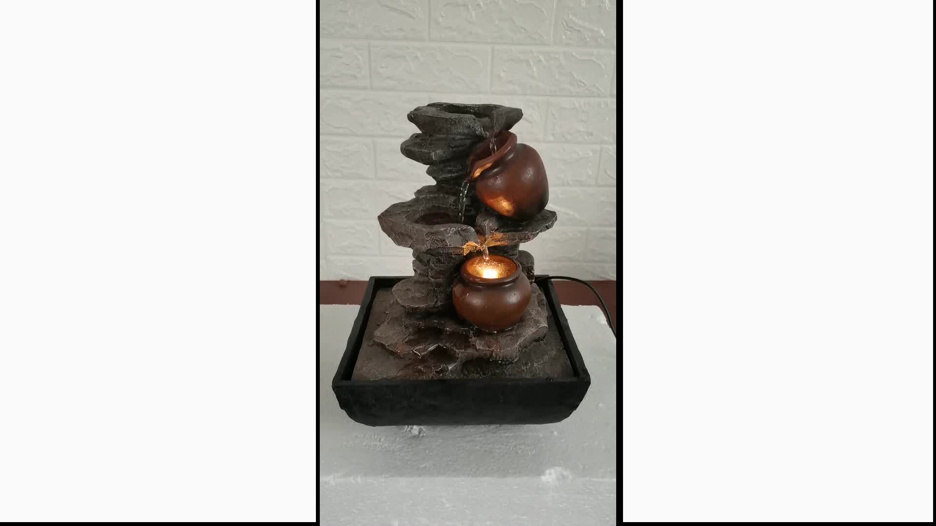 Polyresin Water Pump Battery Powered Water Fountains Artificial