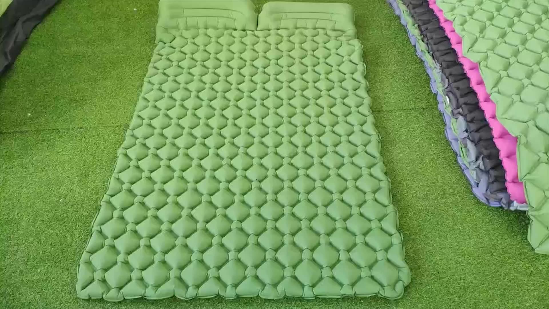 Outdoor Double Air Mattress Backpacking Hiking Inflatable Sleeping Pad