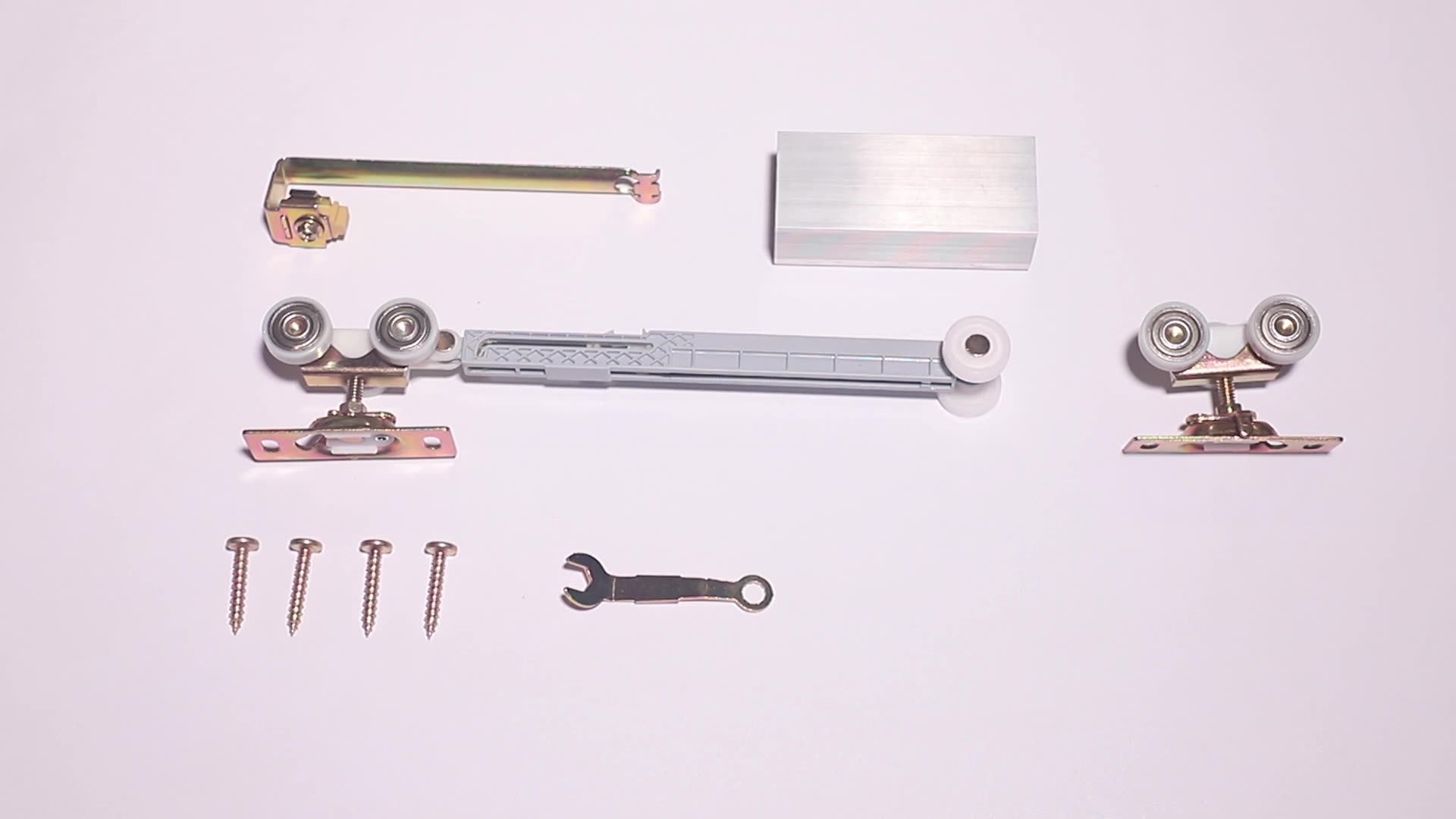 3 Wheels Pocket Door Roller Sliding Track System Suspending Sliding