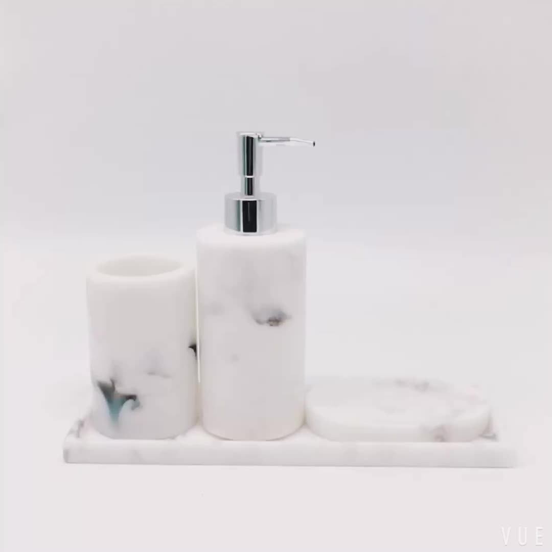 Square Hotel Black White Marble Bath Bathroom Accessory Set Buy