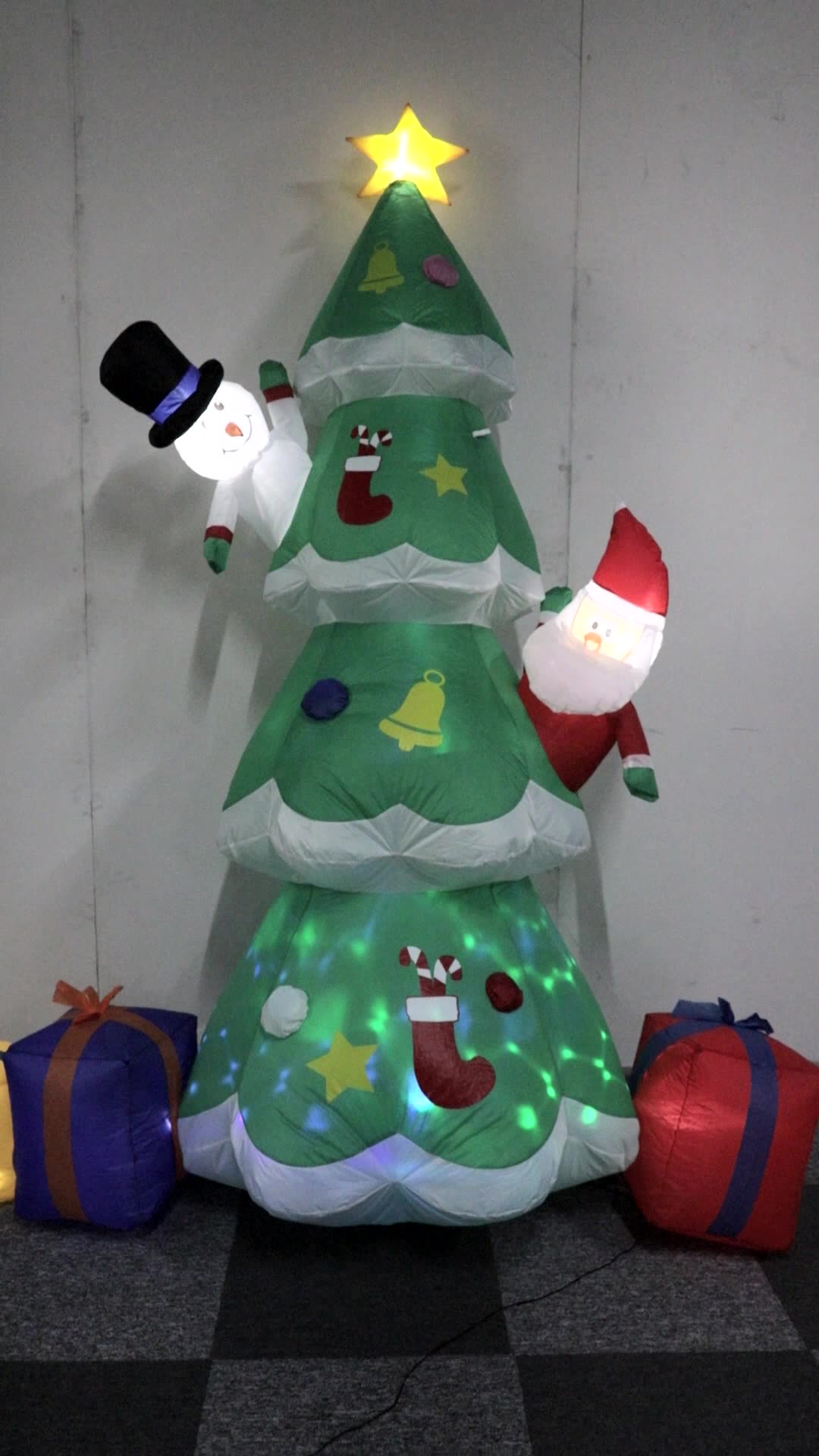 Inflatable Christmas Tree With Upgrade Rotating Led Lights For Holiday