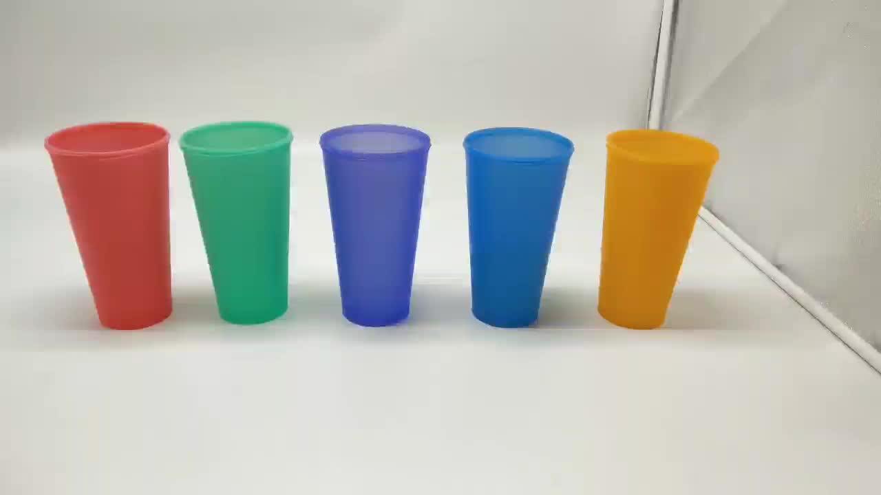 24oz Reusable Cold Color Changing Plastic Drinking Cup With Lid Buy