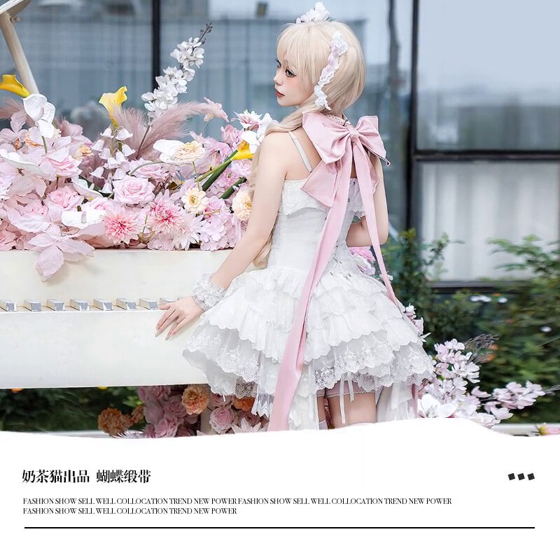 奶茶猫蝴蝶缎带洛丽塔裙，优雅少女的童话梦
