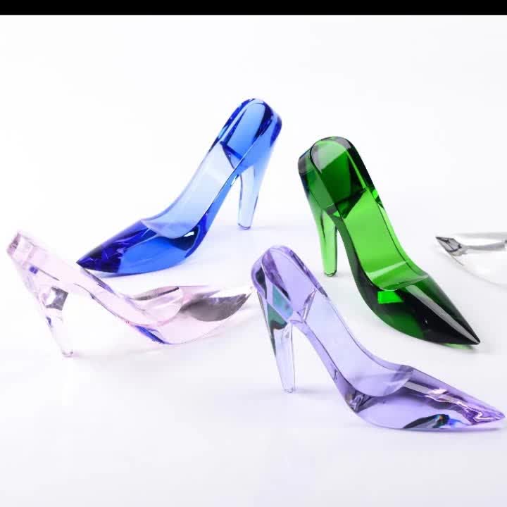 glass heel wedding shoes