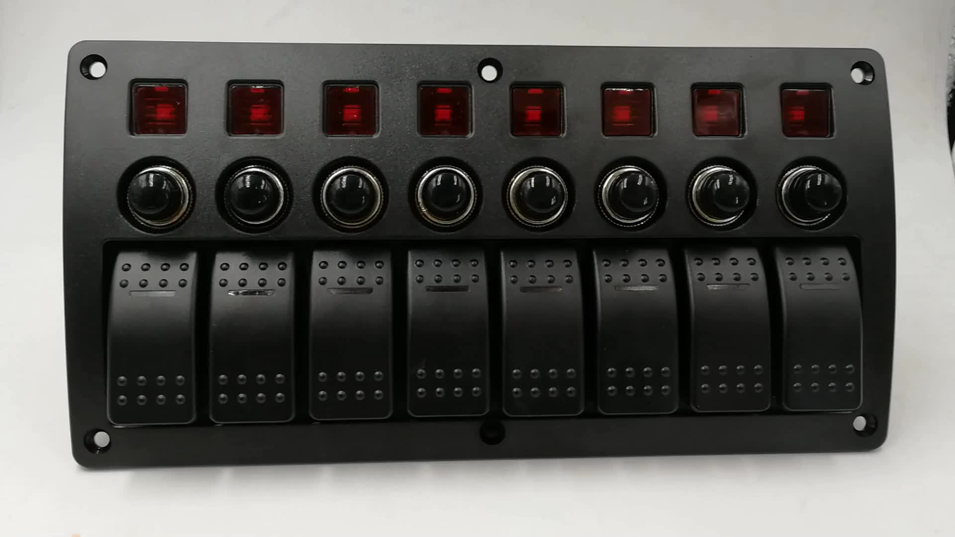 12v 24v Led Waterproof 8 Gang Rv Car Yacht Marine Boat Rocker Switch