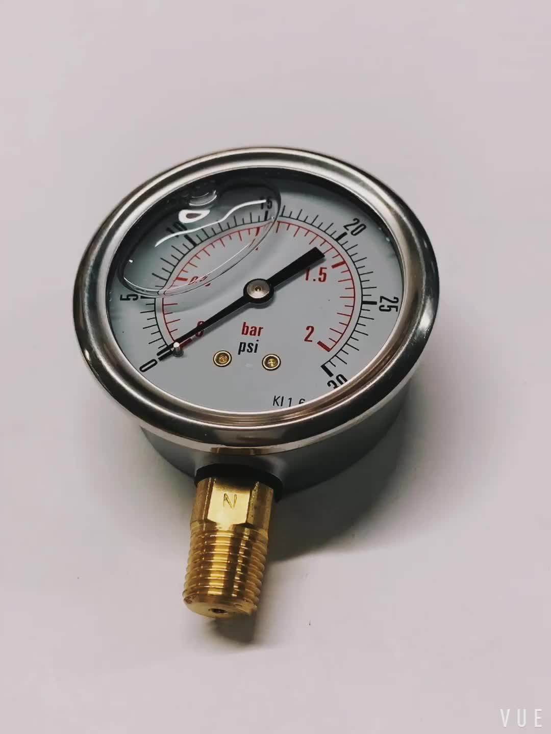 2.5" 63mm Oil Pressure Manometer Bottom Mount Liquid Filled Gauge 01.6mpa/kg/cm2 1/4npt Buy 2