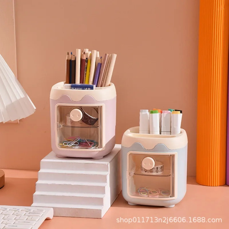 Pens holder for elementary school students, children's table storage system for men and women, cute pencil