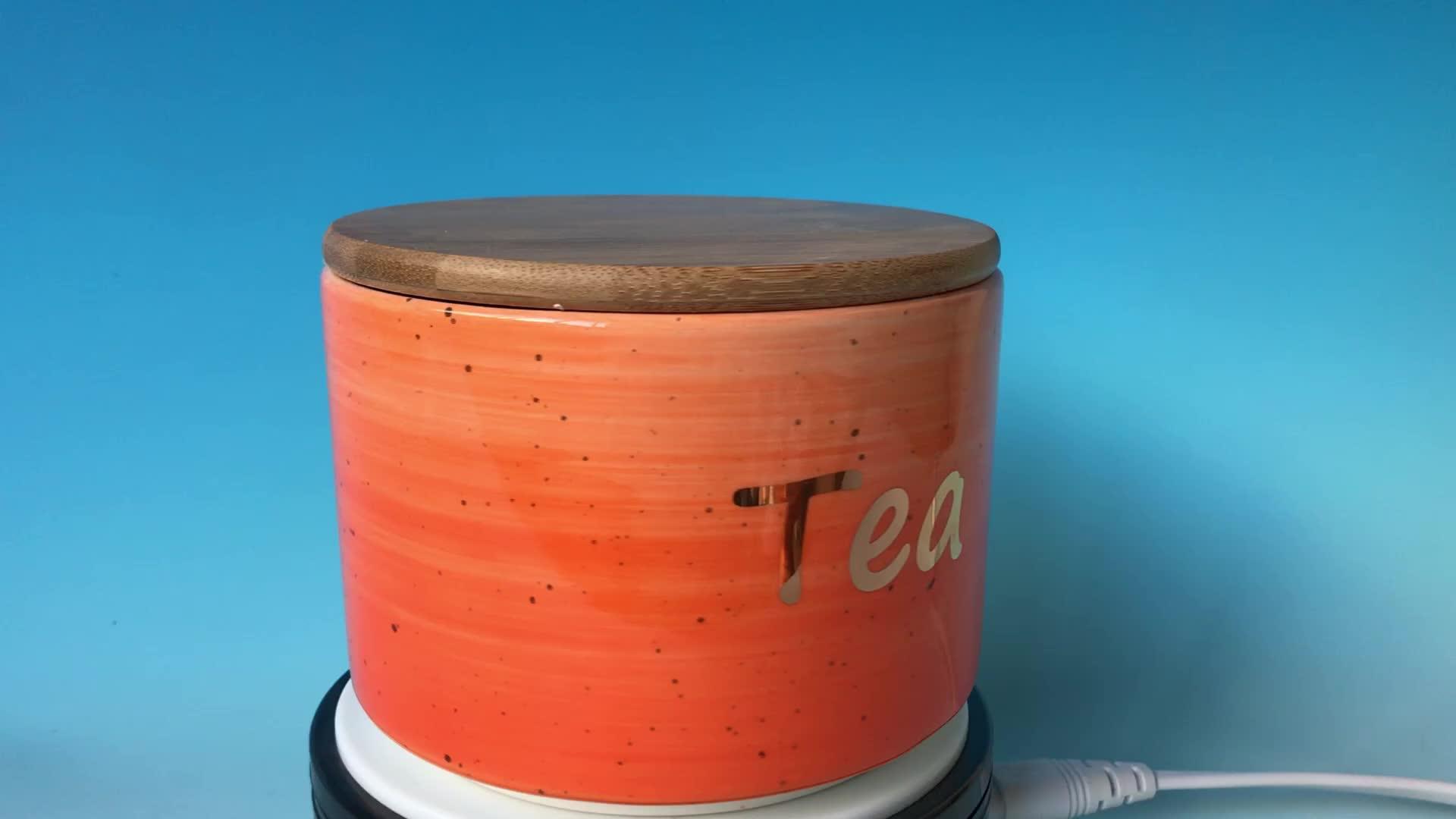 New Arrivals Wholesale High Quality Ceramic Tea Canister With Bamboo
