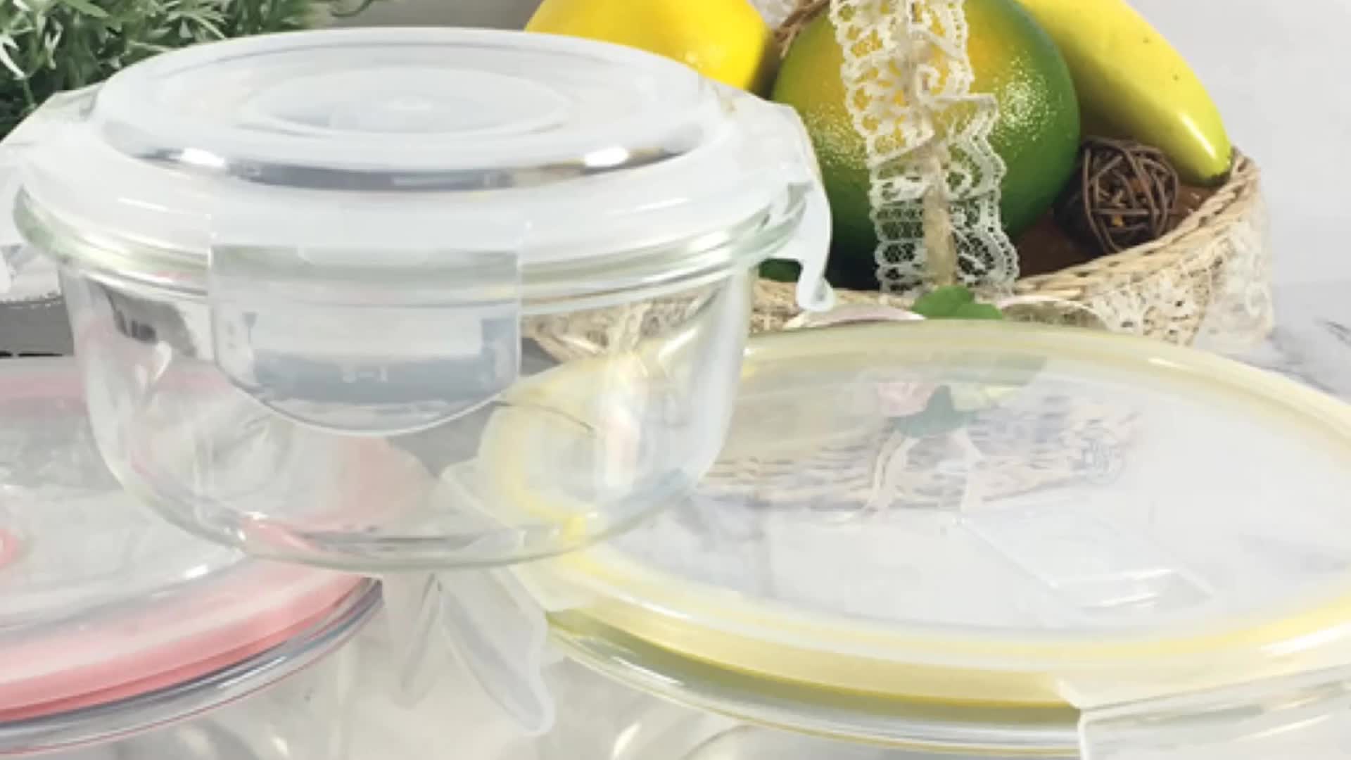 620ml Pyrex Glass Storage Bowl With Lid Round Shape Oven Safe For