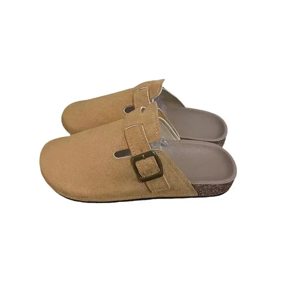 New Thick-soled Birkenan Shoes Half-drag Women's Spring Retro Slip-on Slippers Inner Heightened Birkenan Shoes