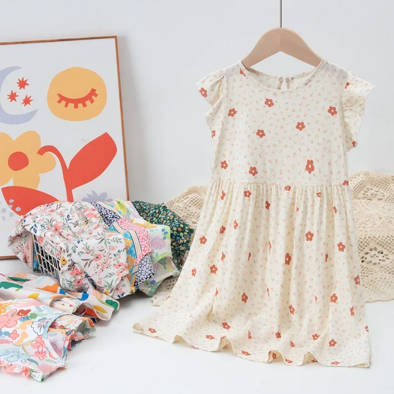Summer summer clothing, vest, dress, girl's skirt, small princess costume sleevless, flowered