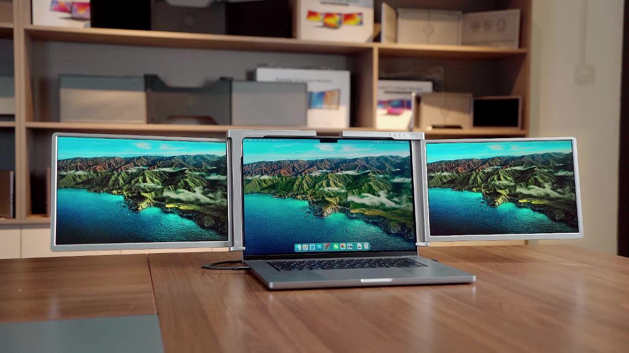 14" Laptop Screen Monitor Extender Usb C Triscreen For 1610 15"17