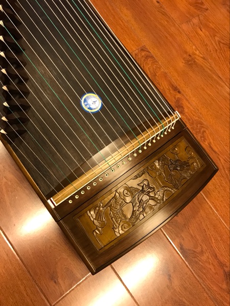 Golden Silk Hanamwood High Quality Solid Wood Engraving Guzheng Jiuzhou Dragon Chanting Hanmu Guzheng Level Playing Field