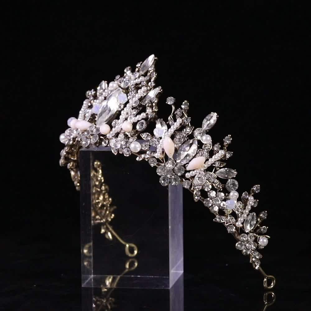 Full Round Baroque Tiara Crown Crystalbaroque Tiara Crown Crystal