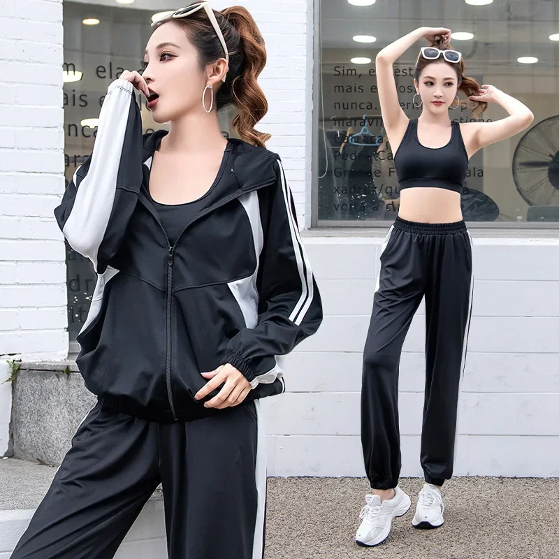 New sports suit women's autumn and winter plus size slimming quick-drying gym morning running high-end loose internet celebrity yoga clothes