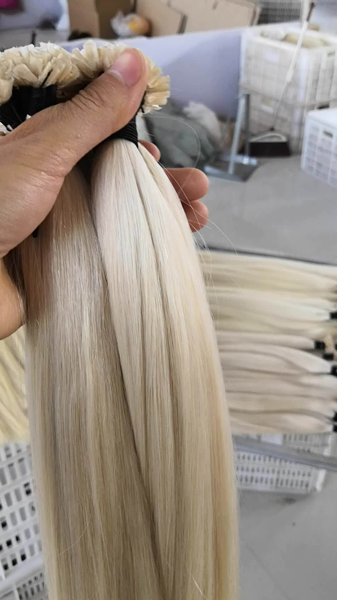 Highlighted Blonde Human Hair Keratin Itip Extensions Buy Blonde